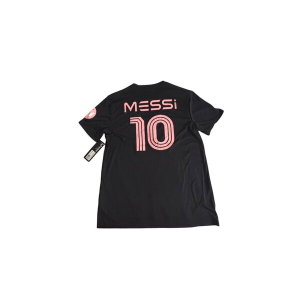 Messi Collection Black Performance T-Shirt Mens Size M Athletic Fit Polyester Sp - Picture 2 of 5